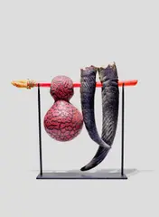 Suspended Artifact by William Morris, glass, signed and dated, engraved 'WM 93', sold Dec 2020