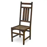 Harvey Ellis, Side Chair, for Gustav Stickley with inlay by the workshop of George Henry Jones, New York, oak, pewter, cane