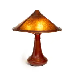 Table Lamp by Dirk Van Erp, rivet base, hammered copper, mica, impressed studio mark, sold Sep 2020