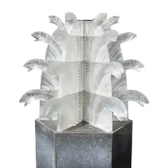 René Lalique, Rare Poissons Fountain, molded glass, metal