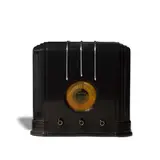 Sparton Corporation, 571E Radio, ebonized wood case and knobs with chromed metal inlay, dial marked Sparton
