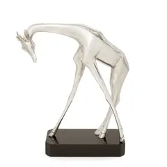 Giraffe by Sirio Tofanari, silvered bronze with black marble base, incised 'S, sold Sep 2020