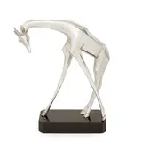 Sirio Tofanari, Giraffe, silvered bronze with black marble base, incised 'S