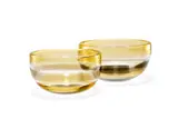 Fulvio Bianconi, Two Fasce di Colore Bowls, 1966-1970, for Venini, glass with applied polychrome bands, each engraved 'venini italia'