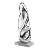 Jeff Zimmerman, Crumpled Sculpture, silver-mirrorized glass with acrylic base and stand