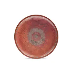 Claudius Linossier, Dinanderie Dish, patinated copper with silver inlay, signed