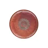 Claudius Linossier, Dinanderie Dish, patinated copper with silver inlay, signed