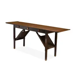 Rare Library Table by Edward Wormley, for Dunbar, model 5738, mahogany, brass, with the firm's brass rectangular tag, sold Sep 2020