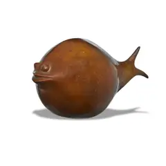 Benjamin Bufano, Blowfish, patinated bronze