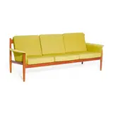 France & Son, Three Seat Sofa, teak, wool upholstery, with France and Son and John Stuart Inc