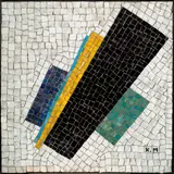 Heidi Melano, Suprematist Mosaic Panel, after Kazimir Malevich, glass tile, plaster, initialed 'K