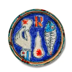Guerrino Tramonti, Tavolo Imbandita con Mano, glazed terracotta with a crystalline glaze