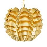 Max Sauze, Orion Chandelier, gold tone aluminum, steel, signed with maker's label on interior 'MAX SAUZE FRANCE'