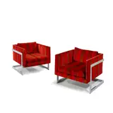 Milo Baughman, Pair of Lounge Chairs