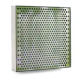 George Ernstson, Square Framed Portal, brushed aluminum, stainless steel, acrylic, and holographic vinyl