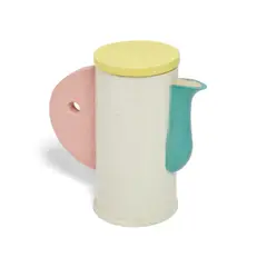 Teapot with Lid by Peter Shire, glazed earthenware, stamped 'MADE IN ECHO PARK' and '1978 A, offered Sep 2020