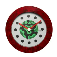 Wall Clock by Nathalie du Pasquier and George Sowden, for Neos, plastic, glass, enameled aluminum, sold Sep 2020