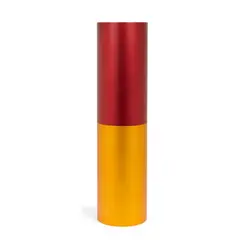 George Ernstson, Wall Mounted Red and Orange Totem Sculpture, anodized brushed aluminum