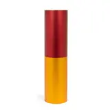 George Ernstson, Wall Mounted Red and Orange Totem Sculpture, anodized brushed aluminum