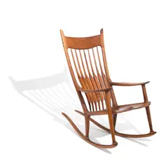 Sam Maloof, Rocking Chair, inlaid walnut, inscribed 'No