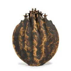 Castle Pot by Ian Godfrey, glazed stoneware, painted artist's monogram on underside, offered Sep 2020