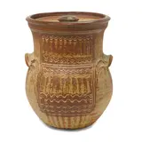 Michael Casson, Lidded Vessel, glazed stoneware, together with a Nic Collins lugged vessel, glazed stoneware