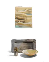 Group of Four Objects by Ruth Duckworth, glazed stoneware and porcelain, three objects incised or signed in the glaze, sold Sep 2020