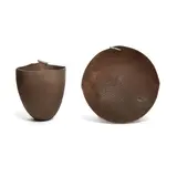 Richard DeVore, Vase and Plate, stoneware with applied element, unsigned