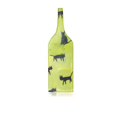 Black Cats in a Bottle by Therman Statom, glass, inscribed 'five black cats in a bottle of whiskey' along right edge, sold Sep 2020