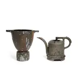 Two Handled Vase and Xanthus Teapot by Anne Hirondelle, glazed stoneware, each signed 'A, offered Sep 2020