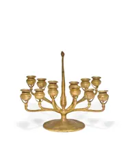 Twelve-Light Candelabrum by Tiffany Studios, gilt-bronze, offered Jul 2020