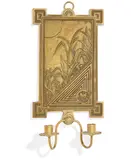 Thomas Jeckyll, Rare Two-Light Wall Applique, , cast and chased brass with registered mark for 1881