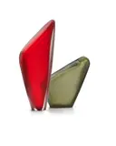 Napoleone Martinuzzi, Large Inciso Vase, for Alfredo Barbini, blown and wheel-carved glass with a red tint