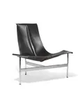 Ross Littell William Katavalos & Douglas Kelly, Prototype T Chair, for Laverne International, chrome-plated and enameled steel, leather