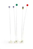 Takis, Set of Three Signals Floor Lamps, chromium and enameled steel, glass with electric wiring