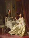 Charles Désiré Hue, La lettre d'amour, oil on canvas