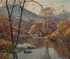 Otis Cook, Reflections, oil on canvas
