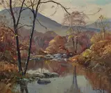 Otis Cook, Reflections, oil on canvas