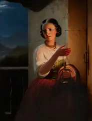Caroline von der Embde, Retiring for the night, oil on canvas