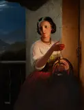 Caroline von der Embde, Retiring for the night, oil on canvas