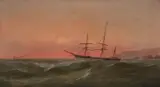 Gideon Jacques Denny, Ship in distress, anchored off San Francisco, 1882, oil on canvas