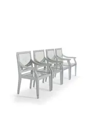 Group of Four Custom Armchairs by Philippe Starck, silvered maple, mirrored glass, sold Nov 2019