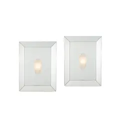 Pair of Custom Mirrored Sconces with Crystal Vase by Philippe Starck, mirrored glass, crystal, sold Nov 2019