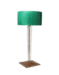 Custom Floor Lamp by Philippe Starck, mirrored glass, enameled wood, screen pleated silk, acrylic, sold Nov 2019