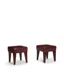 Philippe Starck, Pair of Custom Stools, stained wood, ostrich leather by Edelman