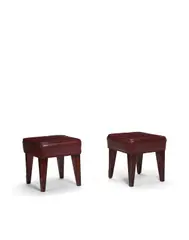Pair of Custom Stools by Philippe Starck, stained wood, ostrich leather by Edelman, sold Nov 2019