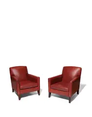 Pair of Custom Lounge Chairs by Philippe Starck, stained wood, ostrich leather by Edelman, sold Nov 2019