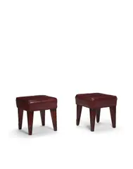 Pair of Custom Stools by Philippe Starck, stained wood, ostrich leather by Edelman, sold Nov 2019