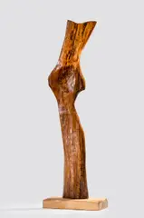 Alexandre Noll, Sculpture (Untitled), mahogany, carved 'ANOLL'