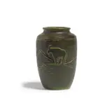 Margaret Cable, Vase, for University of North Dakota School of Mines, glazed earthenware, stamped 'M
